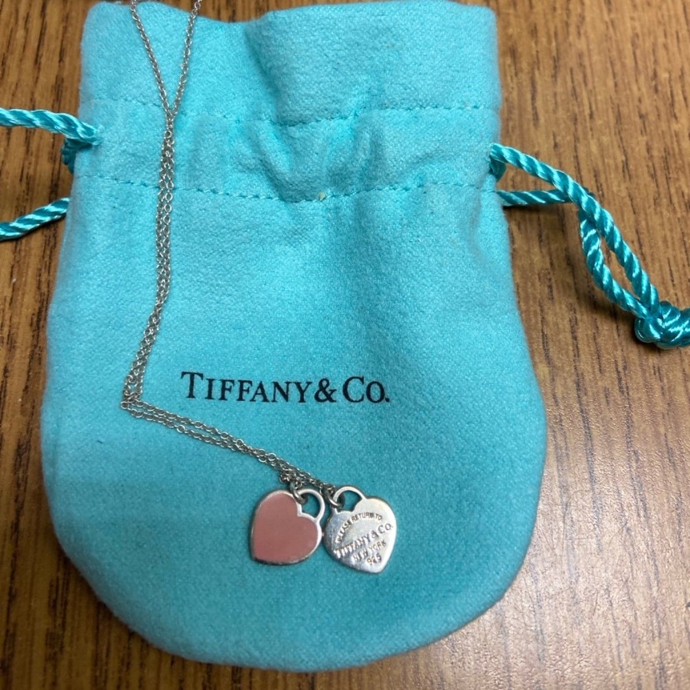 Tiffany & Co pink mini heart necklace